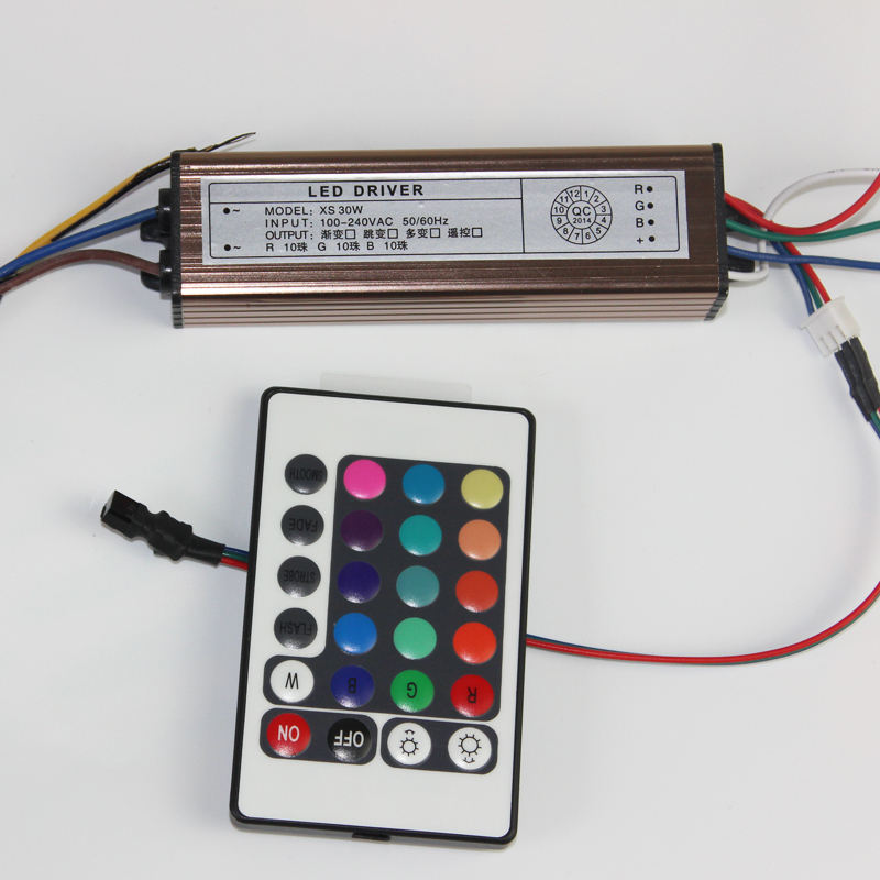 10-100W LED Driver AC85-265V DC25-38V Alimentation Étanche IP66 Led Transformateurs + RVB Télécommande pour Led Light DIY