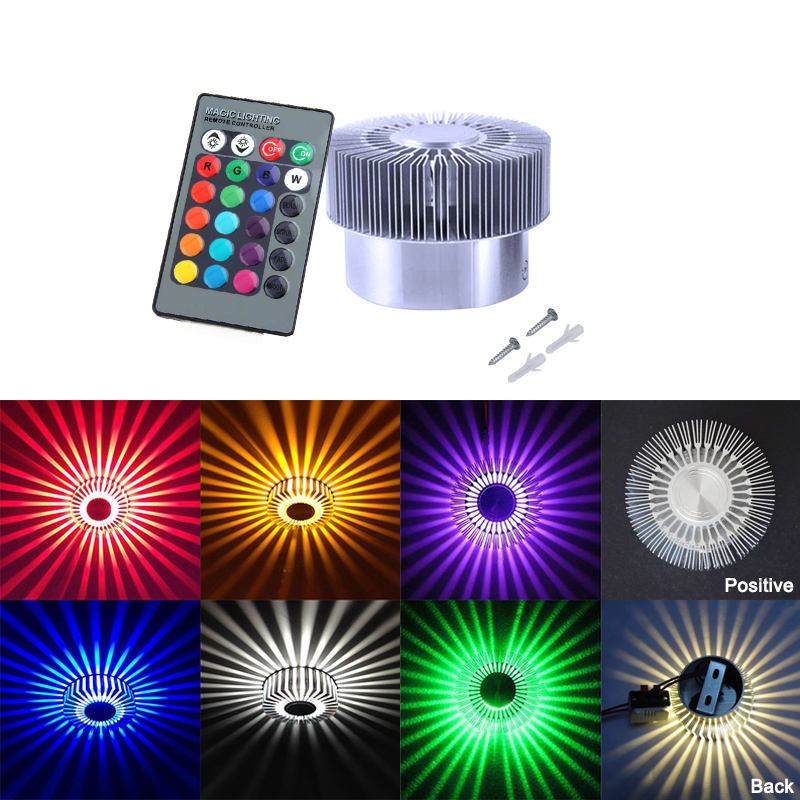 Super Nice Tournesol 3W RVB AC 220V KTV Plafonnier LED Applique Murale