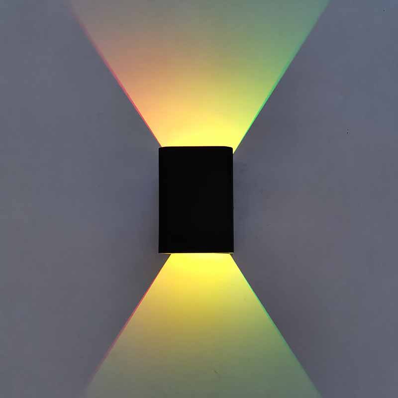 Haute qualité bas prix 5W économie d'énergie décoration intérieure RGB contrôleur intelligent rectangle forme support mural lampe escalier lumière