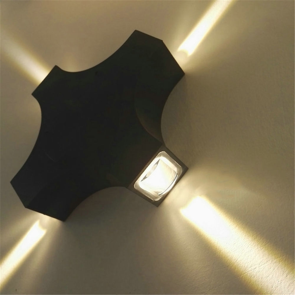 La plus nouvelle applique murale led étoile noire 12W étanche pour jardin extérieur