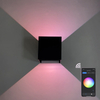 APP Controll Smart IP65 LED 9W Applique Murale Étanche Haut Et Bas Applique Murale RGB Lampe De Chevet 16 Couleurs Changeantes Cube Applique Murale Étanche