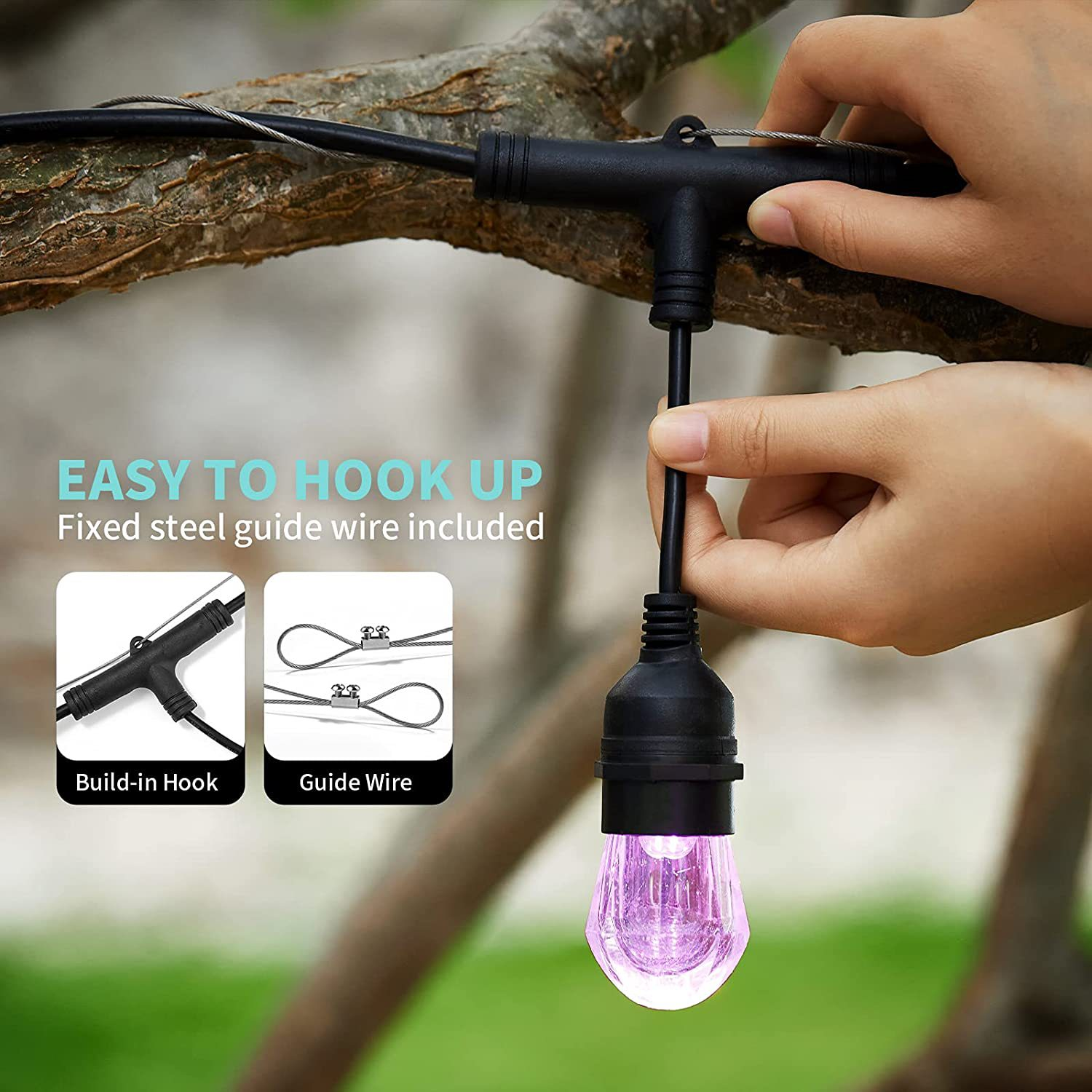 Guirlande solaire LED guirlande lumineuse décoration de noël ampoule IP65 étanche Patio lampe guirlande de vacances pour meubles de jardin en plein air