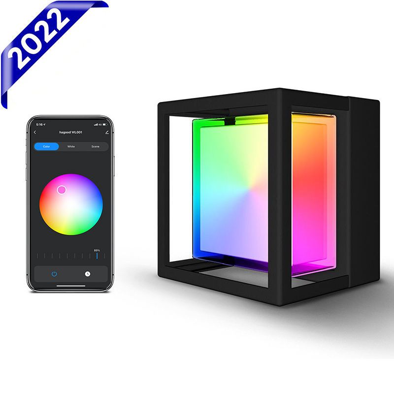 Smart IP65 lumière extérieure étanche APP contrôlée en plastique jardin étanche lampe moderne LED applique murale murale
