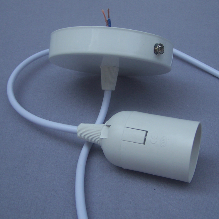 Ensemble de support de lampe en métal standard européen E27 support de lampe en fer E27 fil tressé coloré E27 kit de support de lampe de plafond