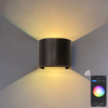 APP Control Smart Led Applique Murale Ronde Réglable Applique Jardin Extérieur IP65 Moderne 9w Led Applique Murale Haut Et Bas Applique Murale Led Applique Lumières Contrôlées
