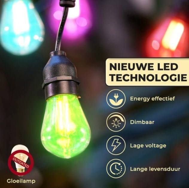 Éclairage de jardin intelligent 15m RVB fil d'éclairage d'ambiance de jardin contrôle de téléphone intelligent E27 prise fabricant ventes directes
