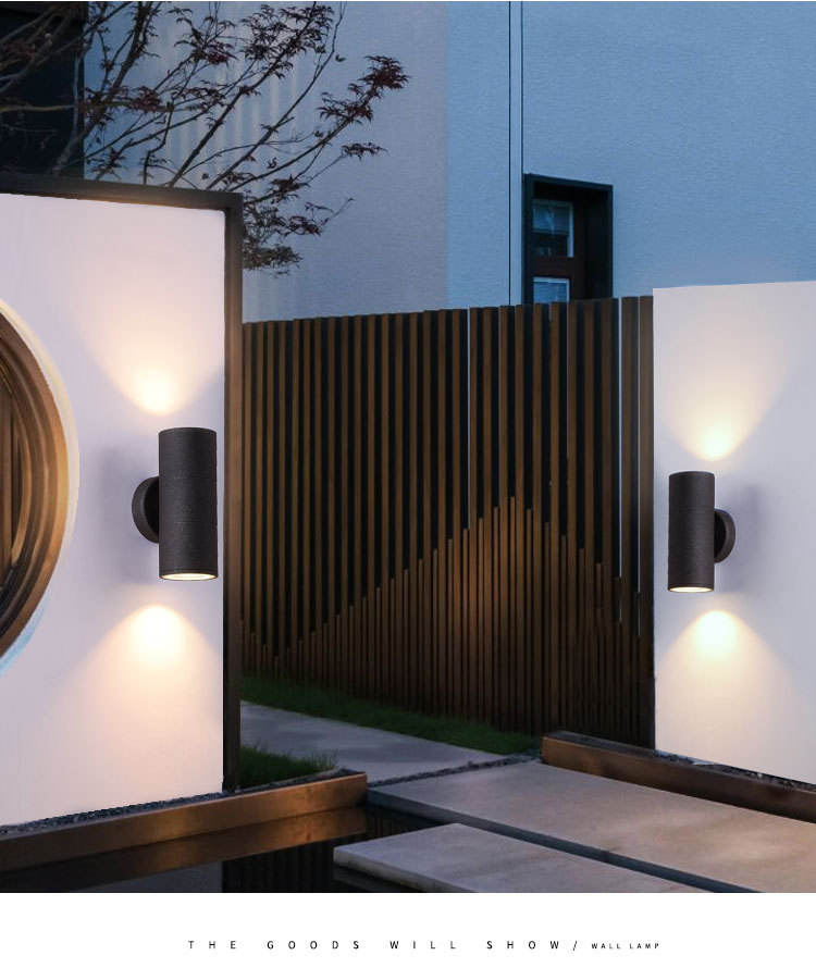 6W 12W COB Up Down Étanche IP65 Porche Lampe Double-Tête Cylindre Extérieur Intérieur Balcon Luminaire Led Applique Murale Applique Murale