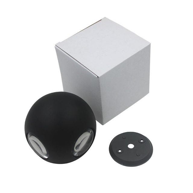 Boule ronde 6W 12W Highbright Escalier antirouille Résidentiel Deco Preuve de l'eau IP65 Applique murale LED en aluminium de haute qualité