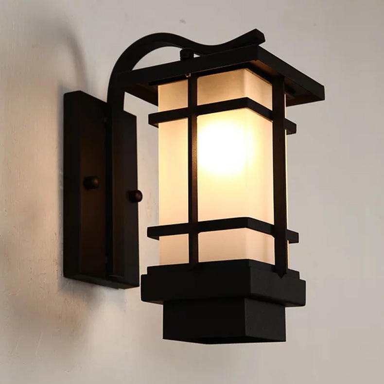 Nouvelle applique extérieure chinoise simple moderne créatif cour lampe couloir étanche mur extérieur balcon applique fabrication