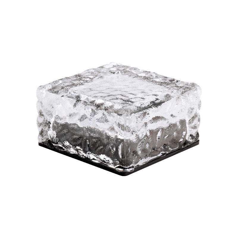 Lumières solaires colorées lumière en forme de glace mur de lumière led extérieur lampe de tuile solaire lampe carrée lumière décorative en forme de glace lampe solaire enterrée IP65 étanche étape décoration extérieure