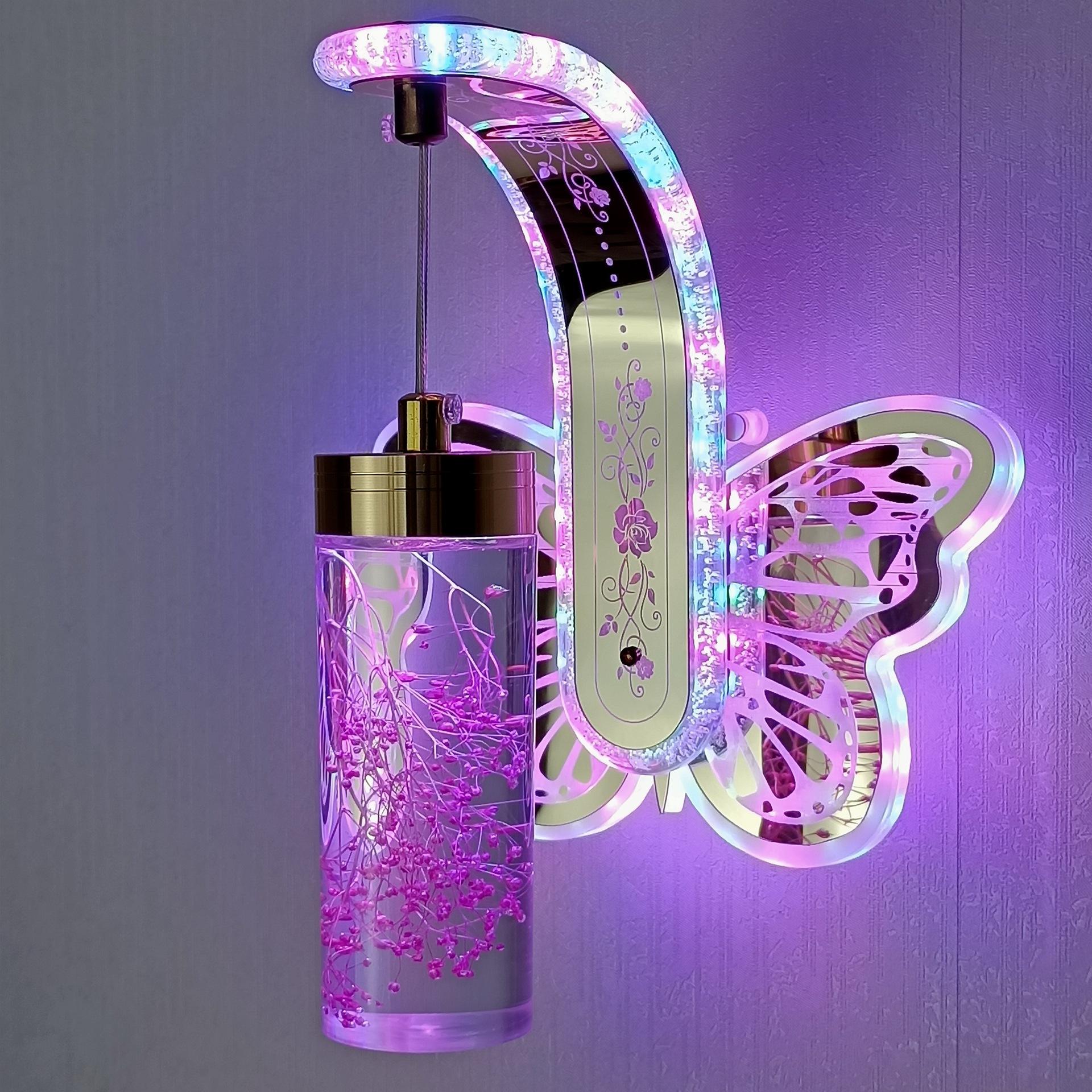 Nouveau chevet Led applique chambre hôtel Simple salle de bain lumières moderne créatif vraie fleur ambre led applique murale