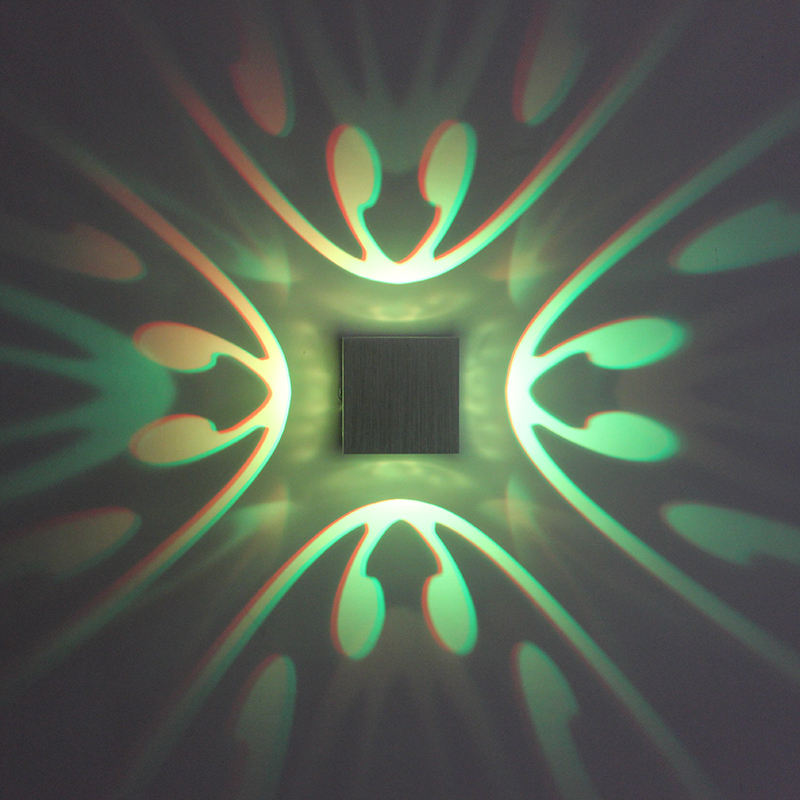 4 côté papillon nordique rvb mur LED lampe pour chambre décoration applique murale salon salle à manger coloré intérieur fête éclairage
