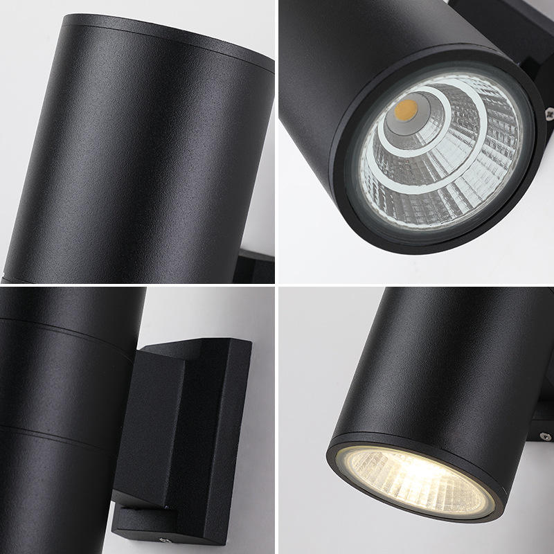 5W 12W COB Up Down double tête Led extérieur Wandlamp Wandlamp cylindre intérieur Balkon Armatuur Waterdicht IP65 lampe de véranda