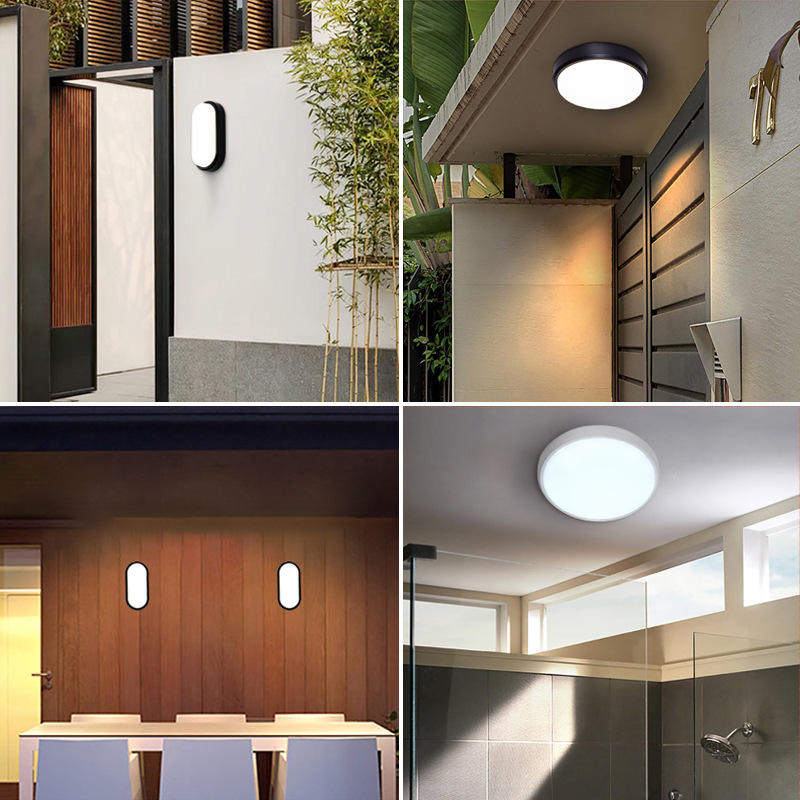Lumière extérieure LED Plafond Anti-humidité Lumière Cour extérieure Villa Corridor Balcon Lumière Salle de bains Induction Escaliers