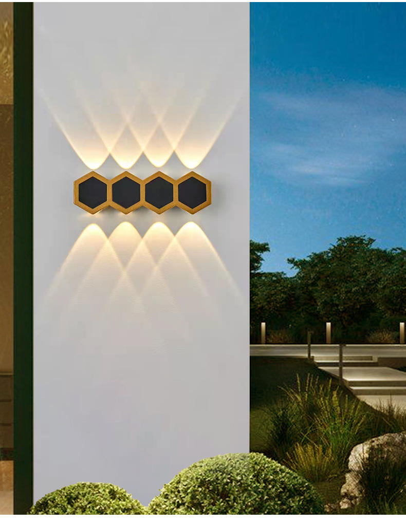 2W 3W 5W 6W 7W 8W Lampes murales Led Nid d'abeille Or et Noir Lumière haut et bas Lampe à LED Style d'éclairage Lampe de bureau moderne