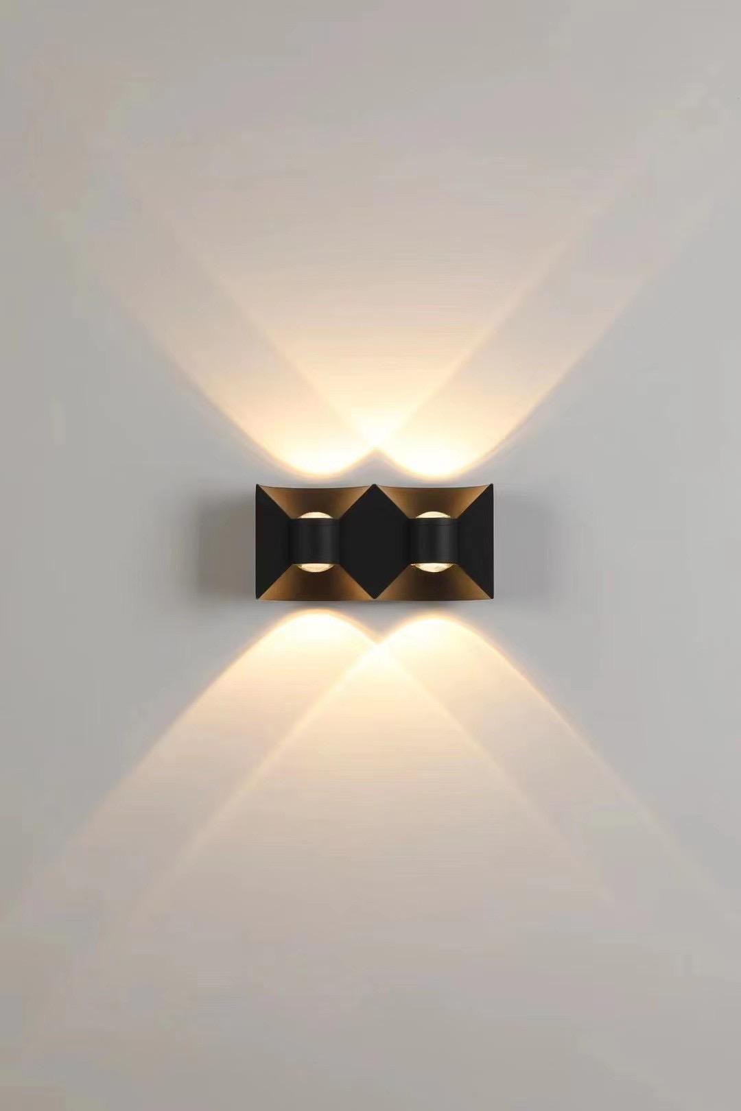 6W arc applique murale LED étanche applique murale prix usine noir et blanc logement jardin ménage lumières décoratives