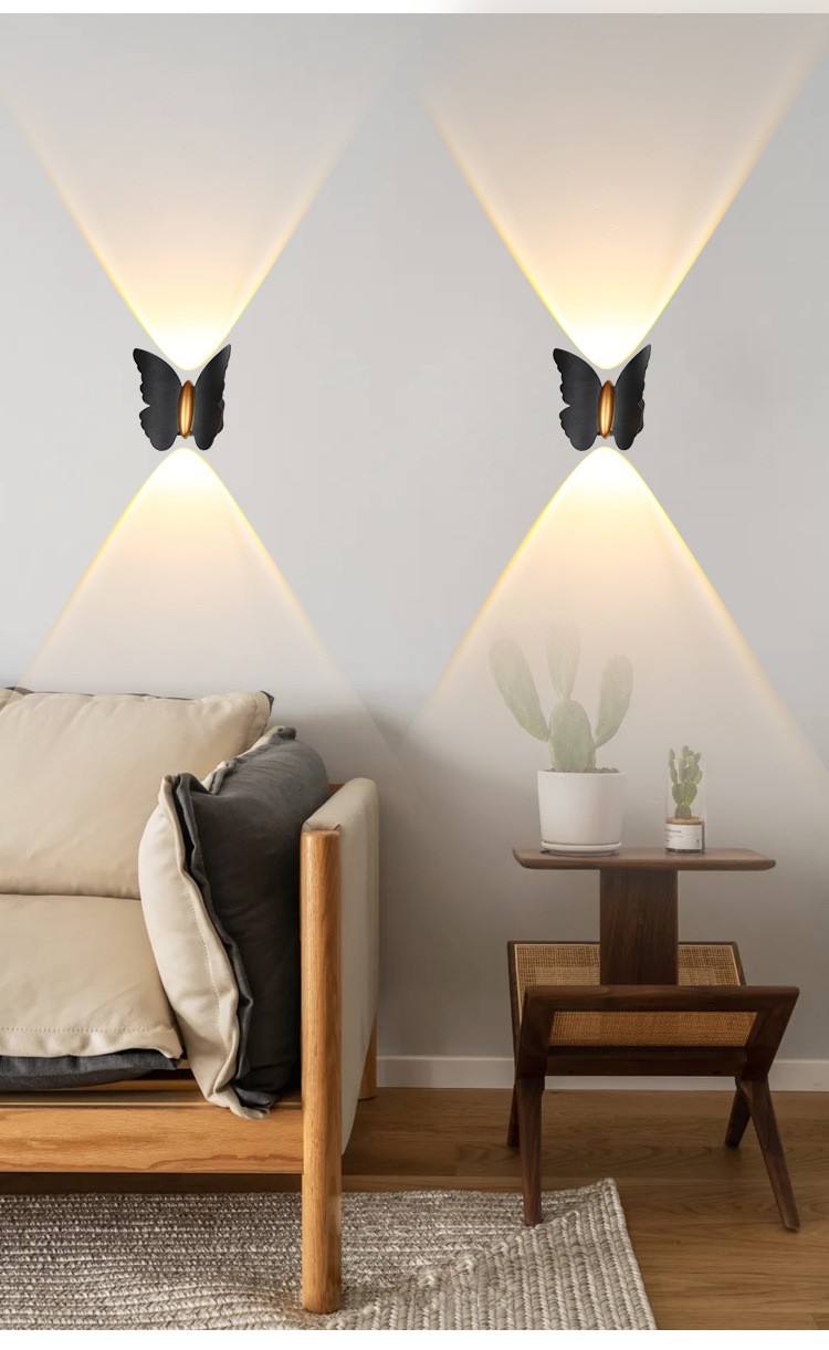 6W LED applique murale en forme de papillon applique murale extérieure IP65 étanche applique murale pour décoration de jardin allée support lumière