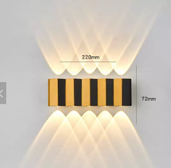 4W 6W 8W 10W mur LED lampe Rectangle or noir lumière haut et bas lumineux corps lampe éclairage Style moderne applique murale