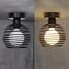 Intérieur Vintage Fer E27 Plafonniers Luminaires pour Couloir Allée Intérieur Rétro LED Plafonnier pour Chambre Salon Noir