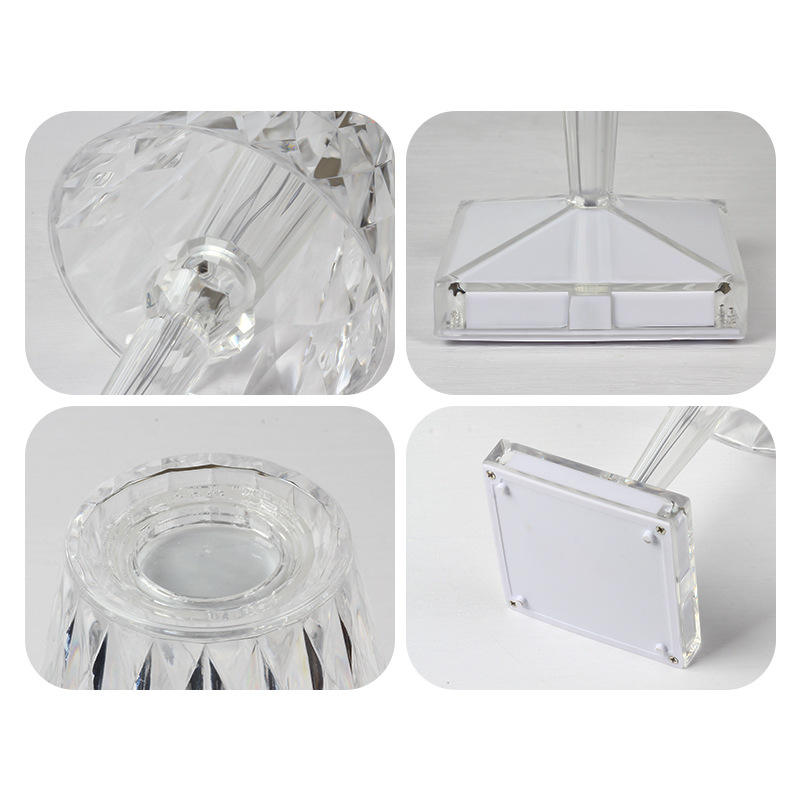 Lampe de bureau à commande tactile en cristal Lampe de bureau en cristal RVB avec télécommande Lampe de bureau à charge en cristal Lampe à LED Projecteur Romantique 16 couleurs Lampe de nuit