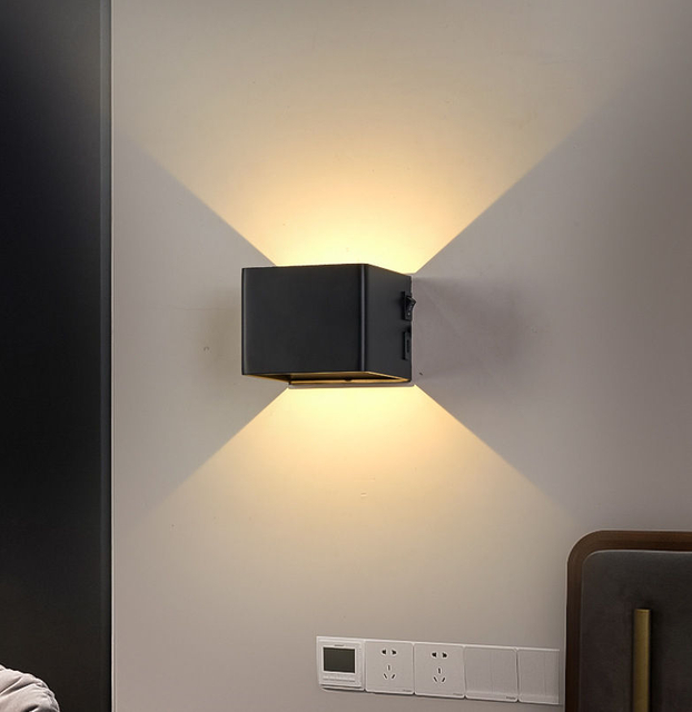 USB Recharge Sans Fil Appliques LED RGB Dimmable Télécommande Intérieur Applique pour Chambre Chevet Décor À La Maison Atmosphère