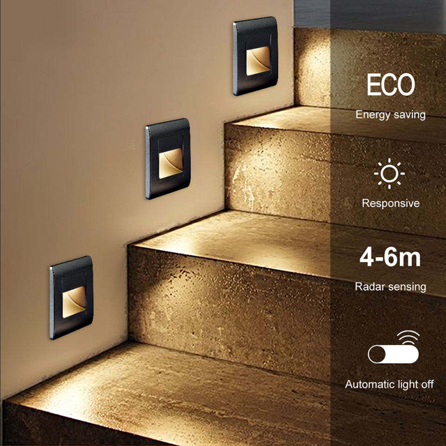 Encastré Enterré Lampadaire Escalier Step Light Led Step Lights AC85-265v Étanche IP54 LED Extérieur Intérieur Step Lights Led Lighting for Steps