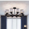 70W lustres modernes lustre en cristal chambre plafonniers Noir Led Pendentif Lumière Nordic Design Aluminium Moderne Lampe Lumineuse Éclairage Salon Salle D'emballage plafonnier