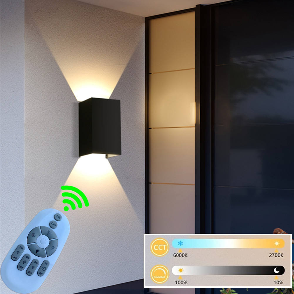 Carré Led Appliques Murales Couloir D'allée Extérieure Dimmable Multicolore Up Down Lampe Avec Détecteur De Mouvement pour Mur KTV Bar Chambre