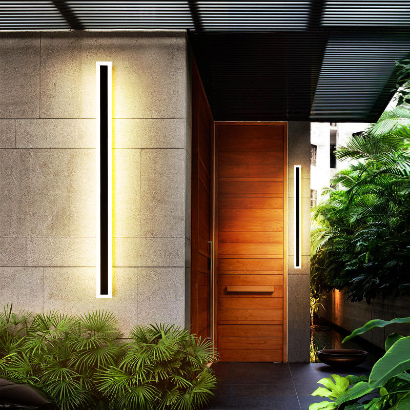 Applique murale étanche rectangulaire en aluminium de jardin moderne à LED