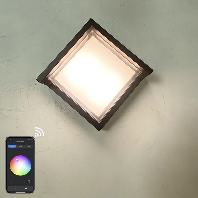 Minimalisme Style Tuya Smart WiFi mur LED lampe 10W RGBW extérieur intérieur APP étanche applique Dimmable jardin lumière