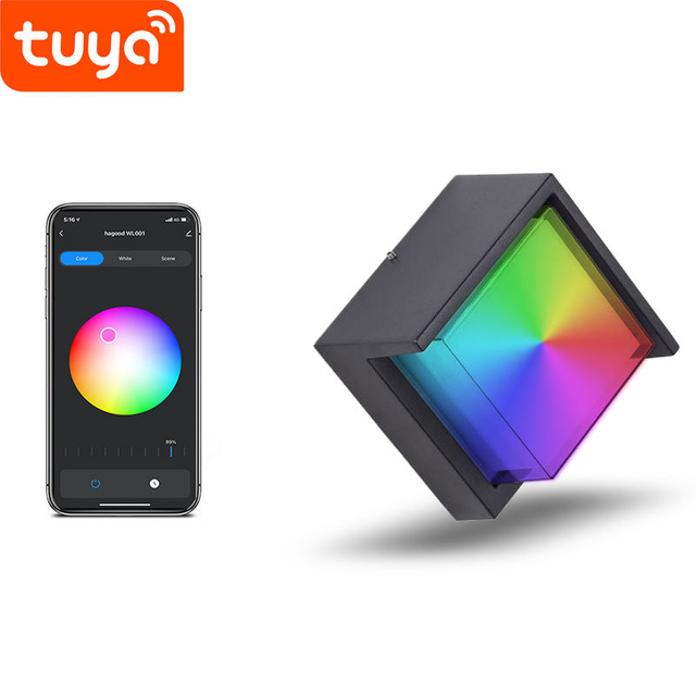 Minimalisme Style Tuya Smart WiFi mur LED lampe 10W RGBW extérieur intérieur APP étanche applique Dimmable jardin lumière