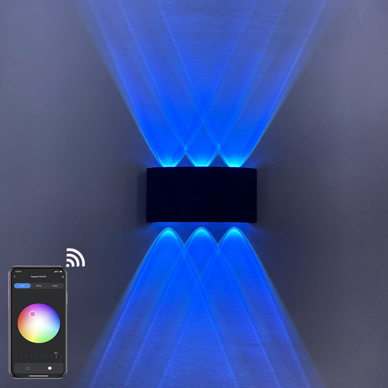 Applique murale intérieure APP télécommande Bluetooth-compatible Dimmable LED applique RGBW utilisé pour la décoration de vacances AC85-265V