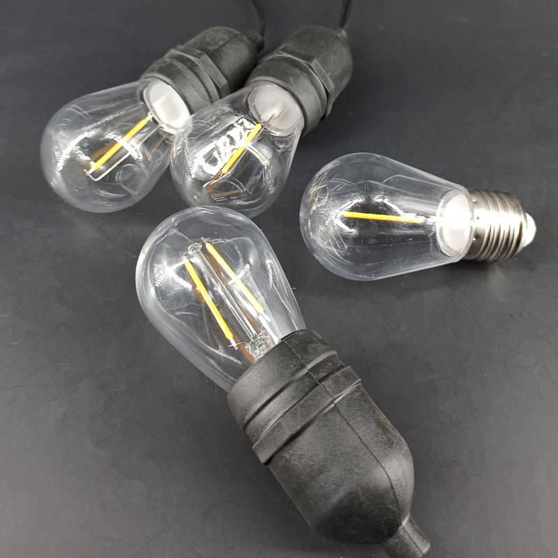 E14 S14 lampe à incandescence E27 lampe décorative chaîne LED ampoule 110V 3V solaire Edison ampoule vintage PC plastique A filament