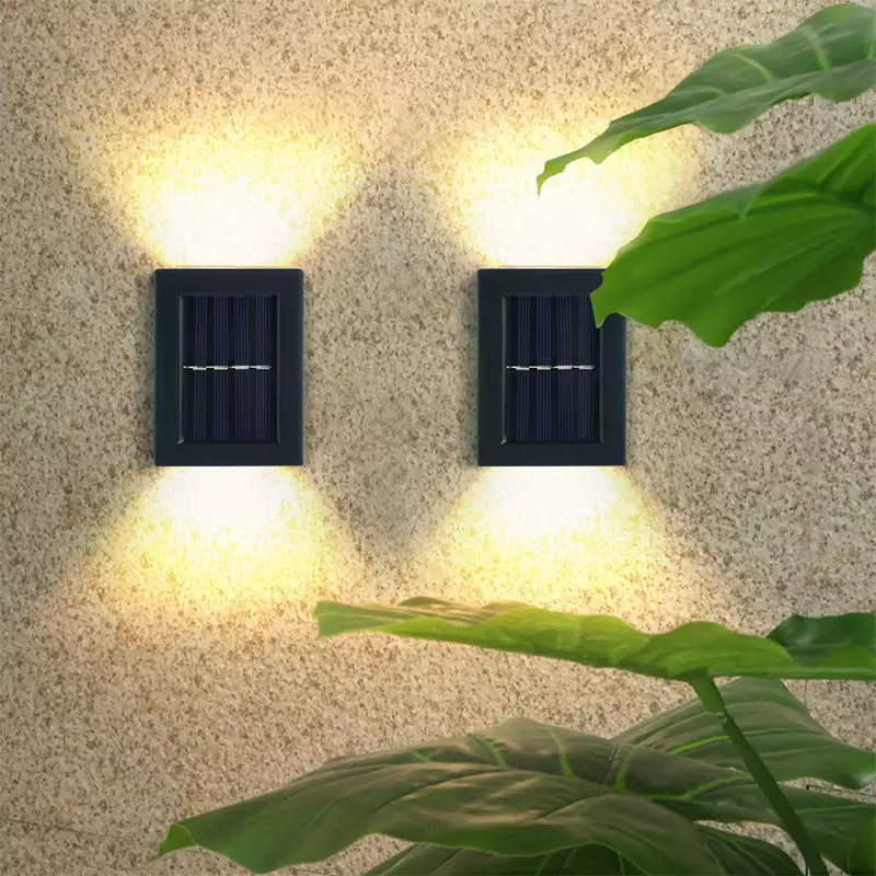 Applique murale de charge solaire extérieure étanche IP65 haut et bas applique murale d'escalier solaire LED veilleuse