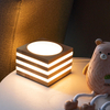 LED lune lampe de Table bois Table boule lumière Dimmable boule de lin rotin abat-jour USB chambre chevet veilleuse décor à la maison