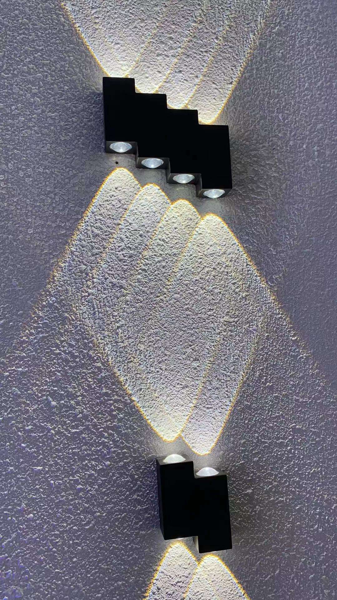 Lumière LED décorative 4 applique murale d'escalier étanche et veilleuse extérieure moderne applique murale LED extérieure mur étanche