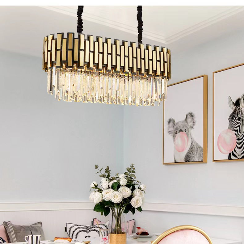 Lustre en cristal LED lustres de salle à manger lustre moderne ampoule E14 lustre en anneau pour salon suspension éclairage décoratif lustre en cristal de style
