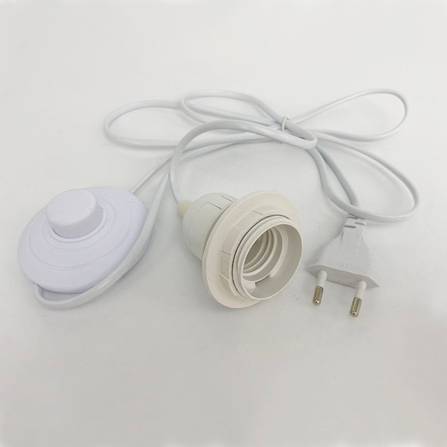 Prise EU e27 cordon d'alimentation support de lampe avec prise EU interrupteur marche/arrêt VDE OEM 2.5A 250V meilleur prix qualité