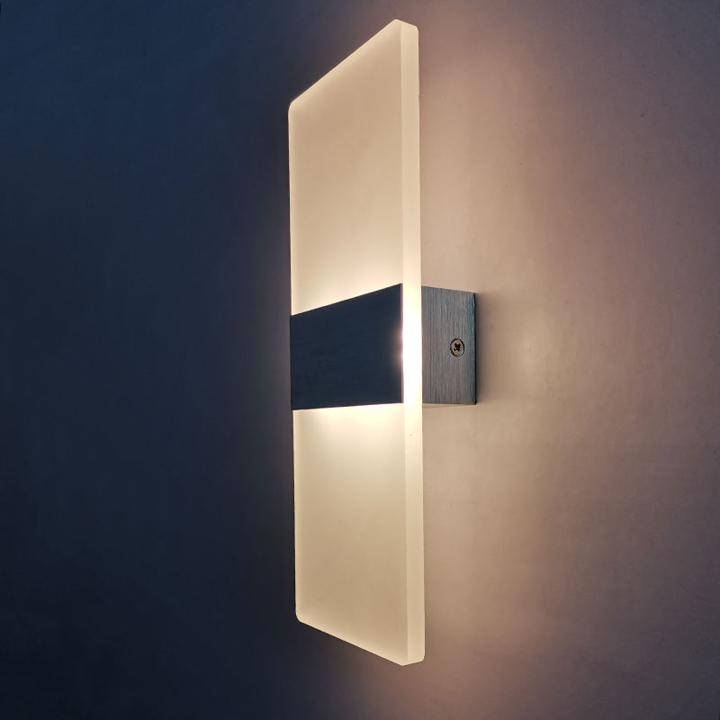 6W Acrylique Applique Ronde Acrylique Applique Rectangulaire Acrylique Applique LED Appliques Murales Lampe pour Salon Chambre Hôtel Restaurant Éclairage