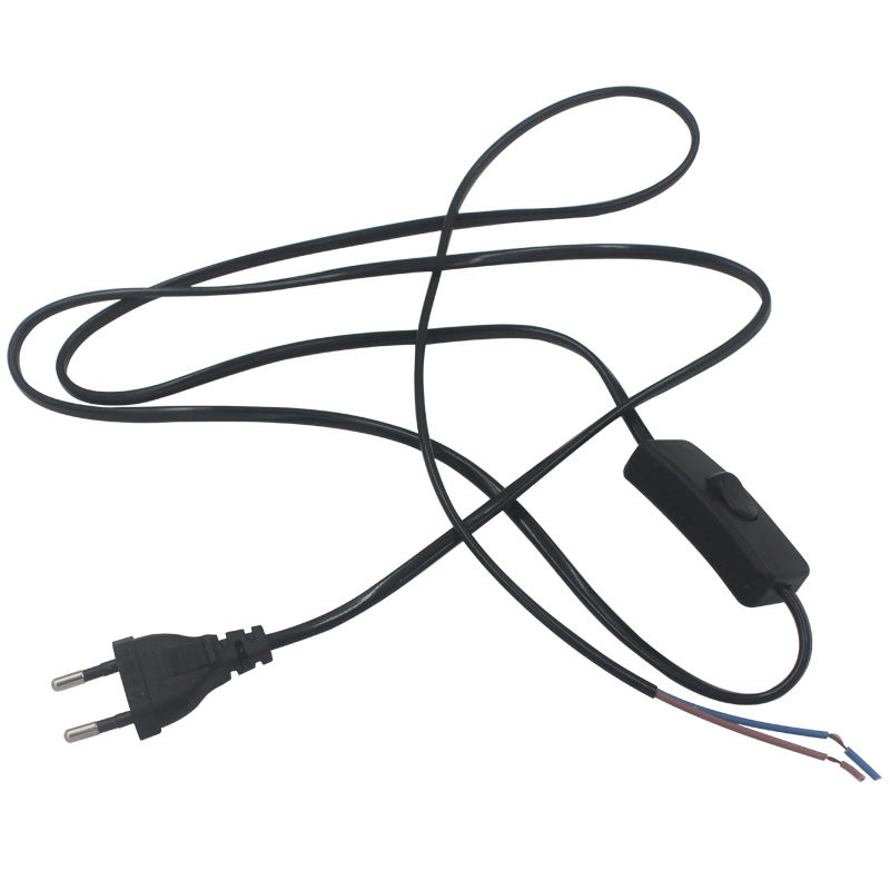 Câble de ligne de 1,8 m 303 cordon d'alimentation marche-arrêt pour lampe à LED avec interrupteur à bouton prise ue commutation de lumière