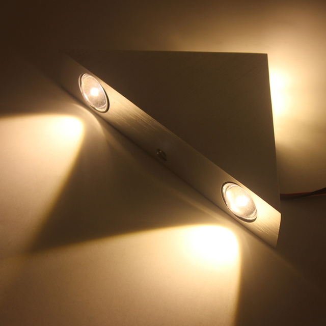 Triangle 3W ruban led applique murale pour éclairage intérieur AC85-265V luminaire en aluminium sans scintillement télécommande appliques murales