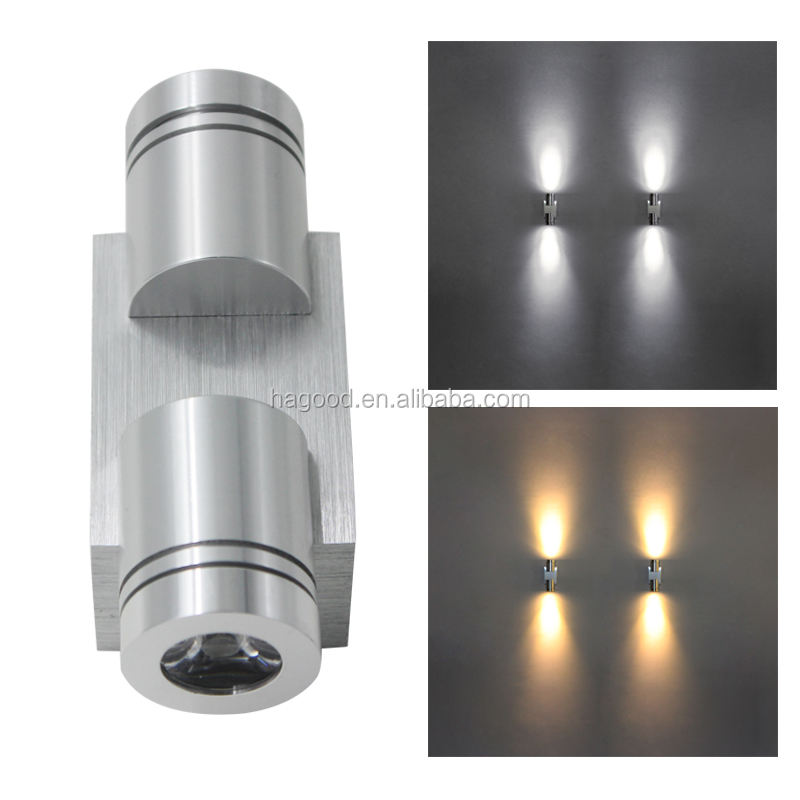 2x1W AC85-265V Aluminium Moderne LED Appliques Murales Applique Miroir Lumière pour Décoration Murale Intérieure Ou Éclairage