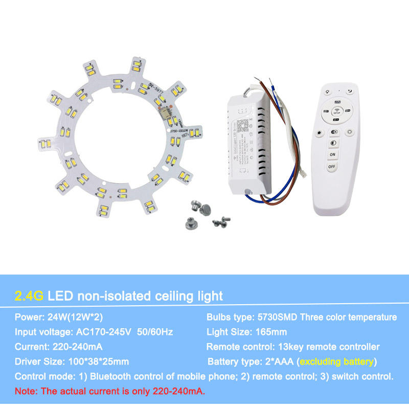 Surface de Source lumineuse de remplacement intelligente 2.4G pour plafond de lustre télécommandé led vers le bas contrôleur de plafonnier