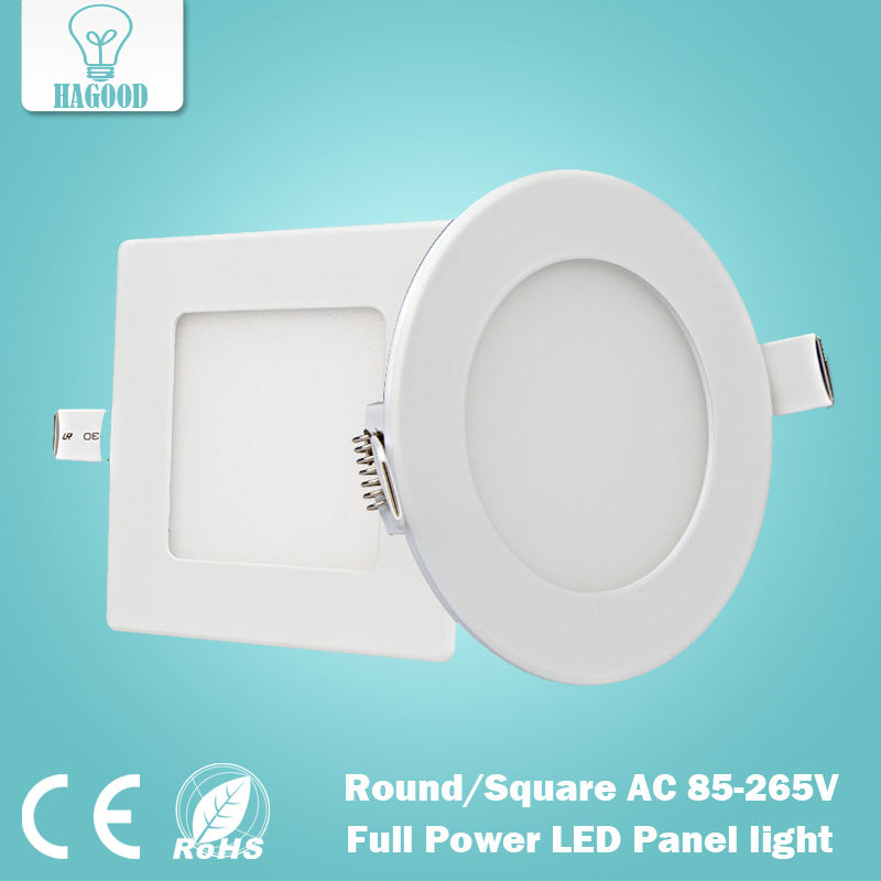 Downlight de panneau Led ultra mince réel plein watt 3W 4W 6W 9W 12W 15W 18W 24W rond/carré LED plafonnier encastré