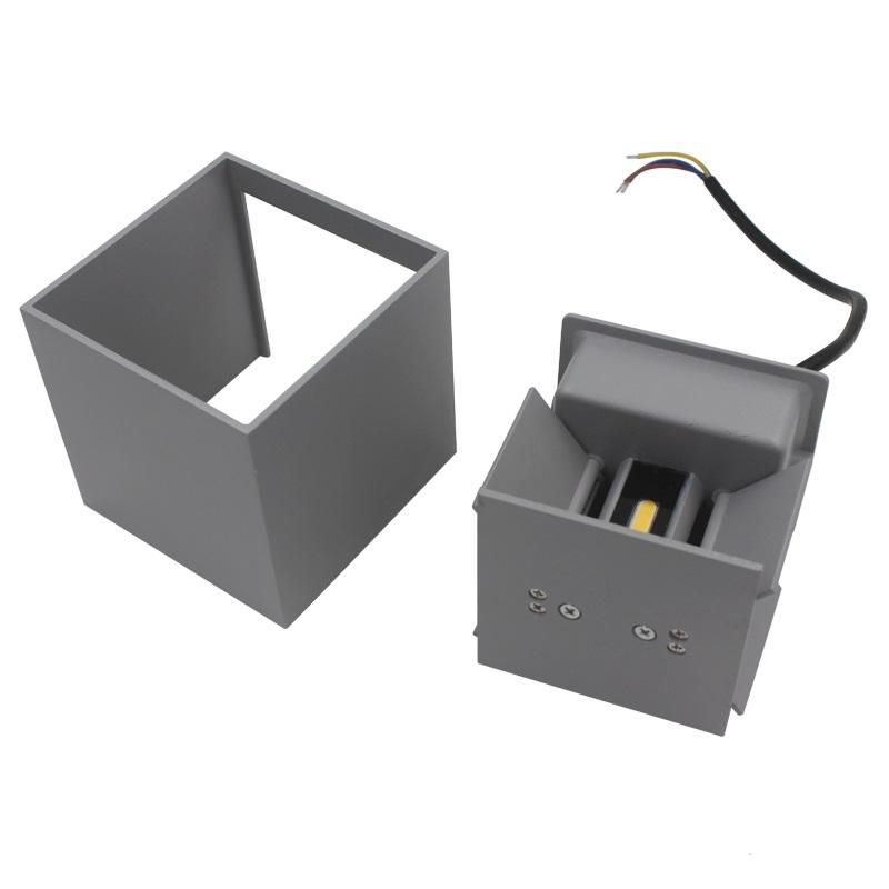 Applique Murale LED Réglable Grise IP65 Applique Murale Extérieure Cube Éclairage