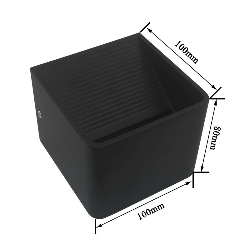 Applique murale en céramique noire 3W Cube Led de haut en bas pour décoration intérieure avec éclairage moderne de lampe de mur de prix d'usine