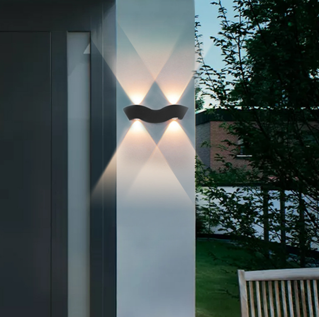 4W Hagood nouvelle applique murale barbe étanche IP65 éclairage extérieur haut et bas applique murale LED moderne