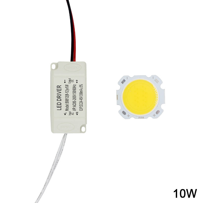 1 set 3W 5W 7W 10W 12W 15W 20W 25W 30W COB panneau de puce led pour lampe de projecteur led + pilote d'alimentation LED coque en plastique