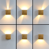 Applique Murale Haut Et Bas 12W Imperméable Jardin Extérieur Ip65 Led Lumière Brossé Or Argent Gris