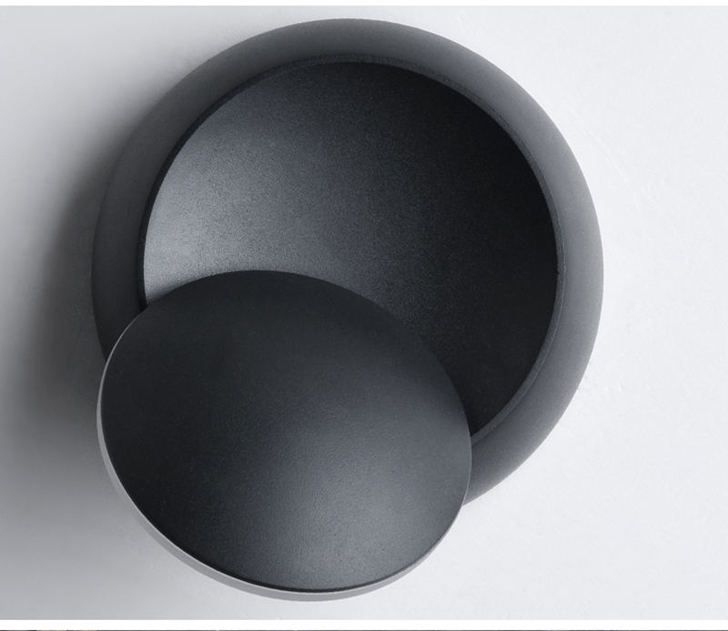 Décoration d'intérieur lampe de chevet réglable blanc noir applique murale ronde 360 ​​degrés avec prix d'usine